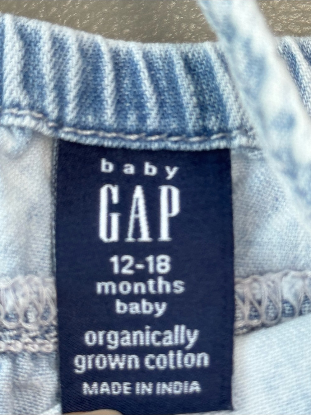 NWOT BabyGAP Infant Light Blue Denim Spaghetti Strap Top, 12-18M, Organic Cotton - Picture 4 of 4